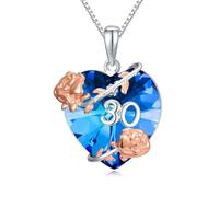 HARMONY BOLA Collier d'anniversaire en argent sterling 925 avec pendentif en forme de cœur rose pour femme