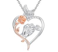 HARMONY BOLA Collier en argent sterling 925 avec pendentif en forme de vache et d'éléphant pour mère, fille, cadeau d'anniversaire, fête des mères, Argent sterling