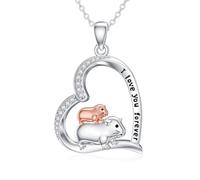 HARMONY BOLA Collier en argent sterling 925 avec pendentif en forme de vache et d'éléphant pour mère, fille, cadeau d'anniversaire, fête des mères, Argent sterling