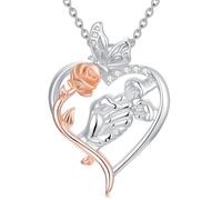 HARMONY BOLA Collier en argent sterling 925 avec pendentif en forme de vache et d'éléphant pour mère, fille, cadeau d'anniversaire, fête des mères, Argent sterling