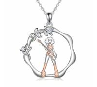 HARMONY BOLA Collier en argent sterling 925 avec pendentif en forme de violon - Cadeau idéal pour les femmes et les amoureux, Argent sterling, Pas de pierre précieuse