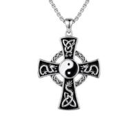 HARMONY BOLA Collier en forme de croix en argent sterling 925 avec pierre de lune/turquoise - Pendentif religieux - Cadeau pour femme, Argent sterling, Pas de pierre précieuse