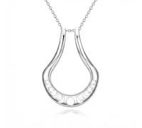 HARMONY BOLA Collier porte-bague en argent sterling 925 avec lune et étoile - Cadeau pour femme, mère, fille