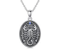 HARMONY BOLA Collier scorpion avec mauvais œil en argent sterling 925 - Pendentif scorpion vintage gothique - Cadeau pour femme, Argent sterling