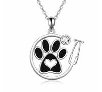 HARMONY BOLA Collier stéthoscope en argent sterling 925 avec pendentif stéthoscope pour étudiants, infirmières, médecins, pour fêtes ou vacances, Argent sterling, Pas de pierre précieuse