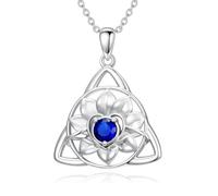 HARMONY BOLA Collier triangulaire nœud celtique en argent sterling 925 avec pendentif nœud celtique - Cadeau d'anniversaire et de Noël pour femme