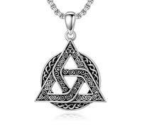 HARMONY BOLA Collier triskele en argent sterling 925 avec pendentif en forme de nœud celtique - Cadeau d'anniversaire et de Noël pour homme