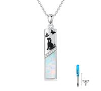 HARMONY BOLA Collier urne pour animal de compagnie en argent sterling 925 avec pendentif urne pour cendres, cadeau commémoratif pour femme, Argent sterling, Pas de pierre précieuse