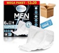 Harmony Care® Serviettes d'incontinence ultra absorbantes pour homme pour fuites urinaires légères à moyennes - Serviettes discrètes pour hommes (240 pièces)
