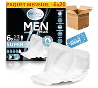 Harmony Care® Serviettes d'incontinence ultra absorbantes pour homme pour fuites urinaires légères à moyennes - Serviettes discrètes pour hommes (120 pièces)