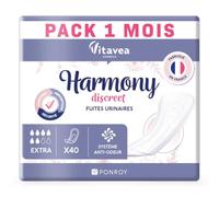 Harmony Discreet - Serviettes Fuites Urinaires - Flux Abondant - 40 unités