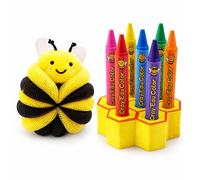 Harmosphere | Crayons de Bain Enfant Lavables | Jouet Bain Bébé & Enfant 3 Ans+ | Dessin au Bain Sans Tache | 7 Crayons Naturels Non Toxiques en Cire d’Abeille et Accessoires | Jouet Créatif Éducatif