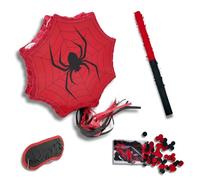 HARMOSPHERE Kit Grande Piñata Araignée | Thème Super-Héros Rouge et noire | Fête d’Anniversaire Garçon | Piñata SPIDER Mexicaine à Casser | Capacité XXL pour Bonbons Surprises | Escape Game Halloween