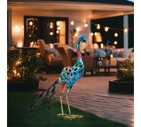 Harms Lampe Solaire Décorative IP44 LED Paon Multicolore 61,5 cm