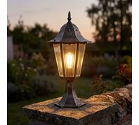 Lampe d'allée Lampe de socle Lampe de jardin IP44 Bronze Aluminium Verre clair H 49 cm