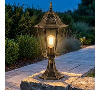 Harms NORDERNEY Lampe Solaire LED de Socle IP44 Bronze Verre 49 cm E27 230 V 7 W