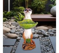 Bain d'oiseau sur pied vert Abreuvoir pour oiseaux jardin jardin de bain d'oiseaux, figure d'oiseau suricate, 0,85 kg, Lxlxh 16,4x15x33 cm