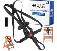 Harnais 5 points pour chaise haute, 1 set, compatible avec Hauck Alpha, Beta, Stokke Tripp Trapp, Roba, uvm, noir, système de ceinture avec clip de poitrine
