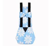 Harnais à couches avec nœud - Tablier réutilisable pour poules - Tenue douce et légère pour les soins de la volaille dans le jardin (fleur bleu ciel, taille S)