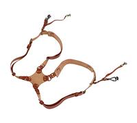 Harnais à Double Bandoulière pour Appareil Photo, Cuir Durable, Boucle de Verrouillage à Pression, Sangle d'épaule Plus Large Exquise pour Numérique (Type X, marron)