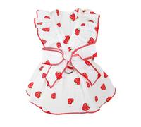 Harnais à fleurs pour chien - Harnais avec nœud - Robe florale pour chiot - Robe nœud papillon avec cordon de serrage - Respirant - Pour filles et petits chiens et chats