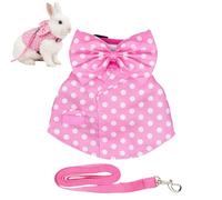 Harnais Anti-Évasion pour Lapin | Gilet Réglable Respirant - Tenue pour Chat avec Longe et Nœud Papillon,pour Lapin, Furet, bébé Chat, écureuil, Promenade et randonnée