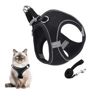 Harnais anti-fugue pour chat - Gilet en maille souple avec bandes de sécurité réfléchissantes - Collier pour chiots et animaux de petite, moyenne et grande taille - Sac à dos de voyage et randonnée