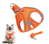 Harnais anti-fugue pour chat - Harnais et laisse en maille douce et réfléchissante - Collier gilet pour animal domestique de petite, moyenne et grande taille pour randonnée, entraînement, camping en