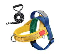 Harnais anti-fugue pour chien pour dressage et promenade en plein air, jaune bleu, taille S (4-6 kg)