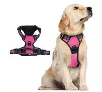 Harnais Anti-Traction Elyo, Harnais Anti Traction Elyo pour Petit/Moyens/Grand Chien, Bandes Réfléchissantes, HarnaisRéglable Et Respirant pour Promenades Quotidiennes (Rose,XL)