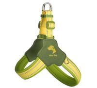 Harnais Anti-Traction en Forme de Y spécialement conçu pour Les Chinese Crested. Il est doté d'un Gilet de Poitrine rembourré et Ajustable avec Bandes réfléchissantes Green XS