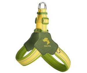 Harnais Anti-Traction en Forme de Y spécialement conçu pour Les Chinese Crested. Il est doté d'un Gilet de Poitrine rembourré et Ajustable avec Bandes réfléchissantes Green XS