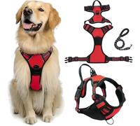 Harnais Anti-Traction Fellstern avec Corde De Traction, Réfléchissant Le Chien for Les Chiens sans étranglement, Contrôle sans Tête - for Les Chiens De Grande Taille Et(Red,XL)