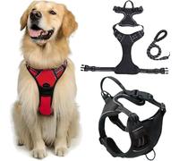 Harnais Anti-Traction Fellstern avec Corde De Traction, Réfléchissant Le Chien for Les Chiens sans étranglement, Contrôle sans Tête - for Les Chiens De Grande Taille Et(Black,XL)
