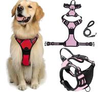 Harnais Anti-Traction Fellstern avec Corde De Traction, Réfléchissant Le Chien for Les Chiens sans étranglement, Contrôle sans Tête - for Les Chiens De Grande Taille Et(Pink,XL)