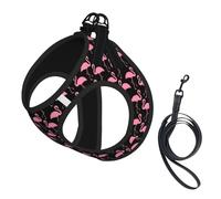 Harnais Anti-Traction Pinks Flamingo pour Petits Animaux de Compagnie avec Laisse intégrée et réfléchissant, idéal pour Les Chiens de Taille Moyenne.