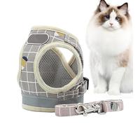 Harnais anti-traction pour chat, sangle anti-fugue pour animaux de compagnie, confortable à porter, accessoires de vêtements pour chat, accessoires pour promenades, camping, voyages, excursions,