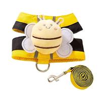 Harnais anti-traction pour chien - Fournitures pour petits chiens - Harnais et ensemble - Robuste, anti-traction, respirant, sans cale - 1,5 m - Motif abeille mignonne - Pour chiens et chats