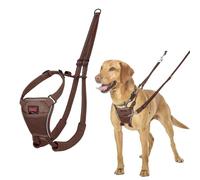 Harnais Anti-Traction HALTI - pour Que Votre Chien arrête de Tirer sur sa Laisse, Sangle de poitrail et des Pattes Avant rembourrée, Harnais pour Chiens de Taille Moyenne (Taille M, Brun Noisette)