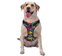 Harnais Anti-Traction pour Chien, Laisse Avant réfléchissante et réglable, Gilet Souple pour Petits et Grands Chiens (Motif Camouflage Avions)