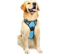 Harnais anti-traction pour chiens de grande taille, gilet réglable, bleu et noir