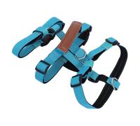 Harnais Anti Traction pour Chiens Moyens Poignée, Vert | Polyester, Ajustable à Libération Rapide, Tour de Cou 38-64cm, Buste 49-71cm, Dos 25-30cm