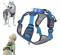 Harnais Anti-Traction refléchissant, Reflektierenden Anti-zug-geschirrs, Verstellbarer träger, avec poignée contrôl et Attache Devant, Ideal für spaziergänge und ausflüge (Blue-2,S(36-46))