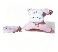 Harnais avec Laisse pour Chat et Petit Chien, Design Lapin | Réglable S/M, Tissu Respirant, Boucle Métallique, Anti-Évasion, Figurine Lapin 3D