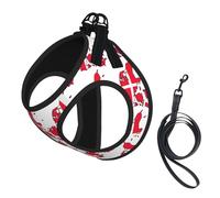 Harnais avec laisse pour petit chien avec motif drapeau danois, facile à promener