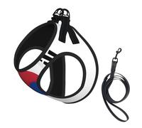 Harnais avec laisse pour petit chien imprimé drapeau de la République de Corée - Pas d'évasion - Facile à promener - Harnais pour chiot - Pour dressage et promenade
