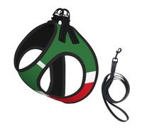 Harnais avec laisse pour petit chien imprimé drapeau de la République tchétchène - Pas de fuite - Facile à promener - Harnais pour chiot - Pour dressage et promenade