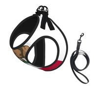 Harnais avec laisse pour petit chien imprimé drapeau de l'État de Californie - Harnais pour chiot - Pour dressage et promenade
