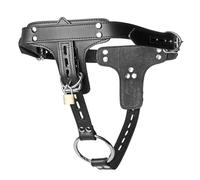 Harnais BDSM pour gode et plug anal - cuir premium