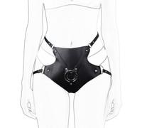 Harnais BDSM taille haute en cuir avec collier intégré, strap-on harness ajustable pour femmes et couples, lingerie fétiche pour jeux de domination et rôle